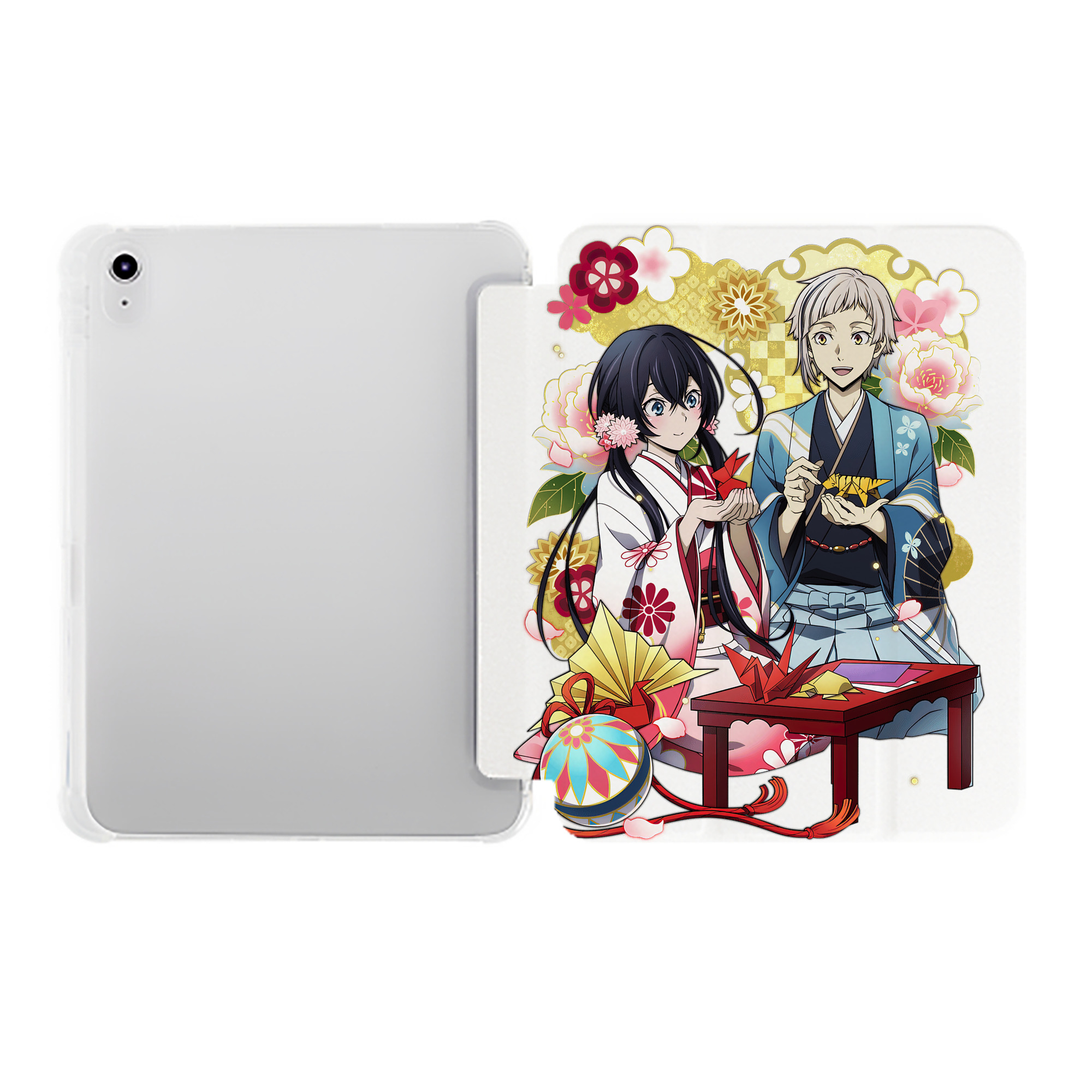 （画像用） 文豪ストレイドッグス Bungo Stray Dogs IPad ケース ペン収納付き 三つ折りスタンド PUレザー×シリコン 対応機種9.5/10.5/10.9インチ